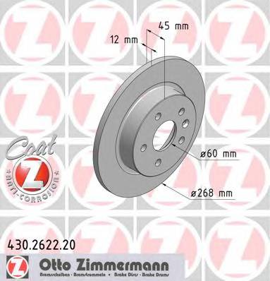 ZIMMERMANN 430.2622.20 Тормозной диск