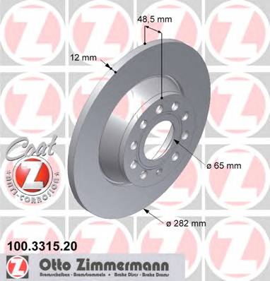 ZIMMERMANN 100.3315.20 Тормозной диск