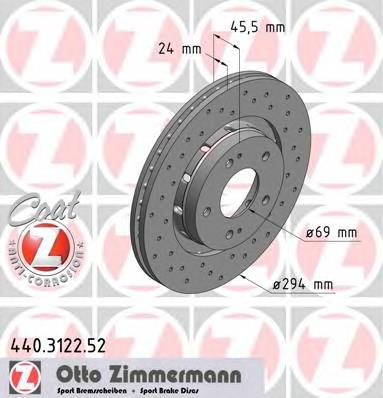 ZIMMERMANN 440.3122.52 Гальмівний диск