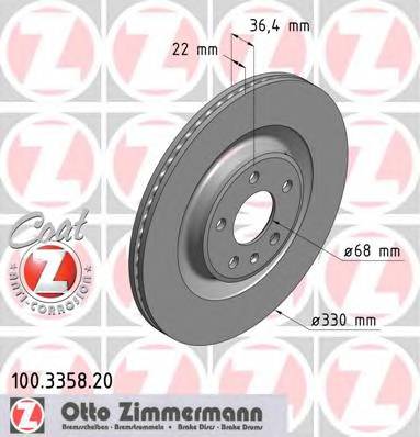 ZIMMERMANN 100.3358.20 Тормозной диск