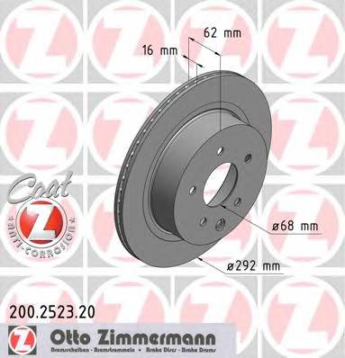 ZIMMERMANN 200.2523.20 Гальмівний диск