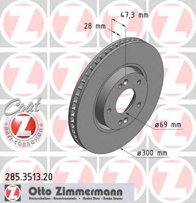 ZIMMERMANN 285.3513.20 Тормозной диск