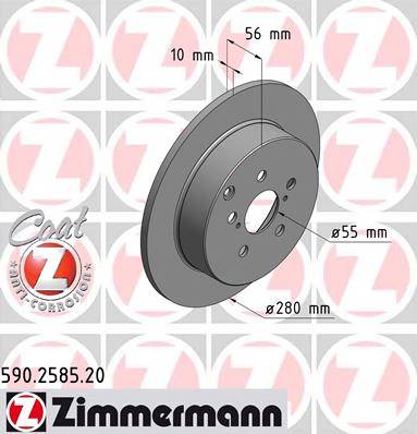 ZIMMERMANN 590.2585.20 Тормозной диск