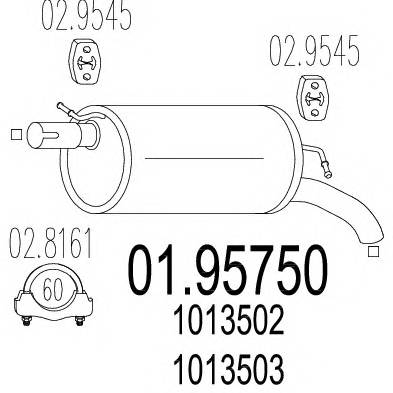 MTS 01.95750 Глушник вихлопних газів