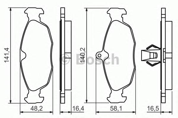 BOSCH 0 986 494 413 Комплект тормозных колодок,