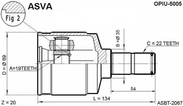 ASVA OPIU5005 ØÐÓÑ ÂÍÓÒÐÅÍÍÈÉ 19x35x22