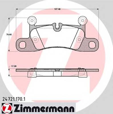 ZIMMERMANN 24721.170.1 Комплект гальмівних колодок,