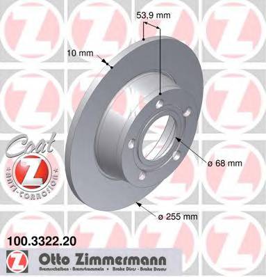 ZIMMERMANN 100.3322.20 Тормозной диск