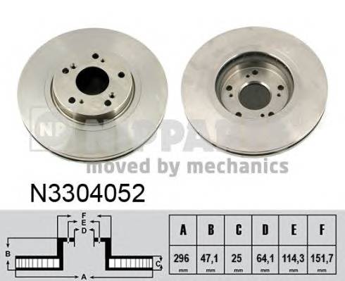 NIPPARTS N3304052 Тормозной диск