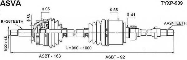 ASVA TYXP909 ÏÐÈÂÎÄ ÏÐÀÂÛÉ 24X990X26