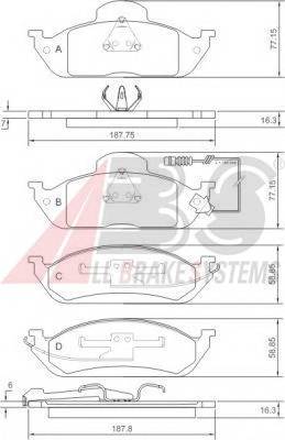 A.B.S. 37198 Комплект тормозных колодок,