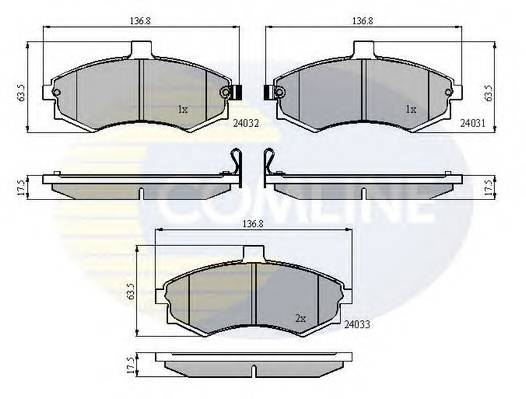 COMLINE CBP31176 Комплект гальмівних колодок,