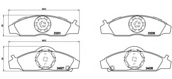 BREMBO P 15 008 Комплект гальмівних колодок,