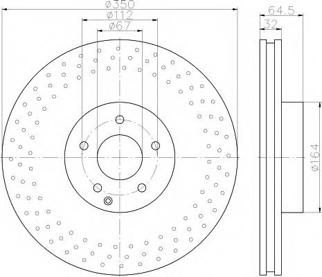 HELLA 8DD 355 115-401 Тормозной диск