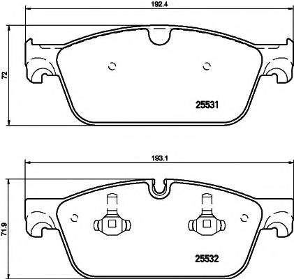 HELLA 8DB 355 020-141 Комплект гальмівних колодок,