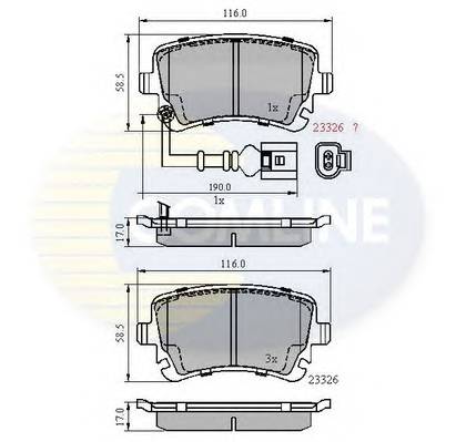 COMLINE CBP11313 Комплект тормозных колодок,