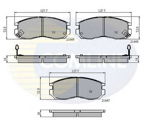 COMLINE CBP3363 Комплект тормозных колодок,