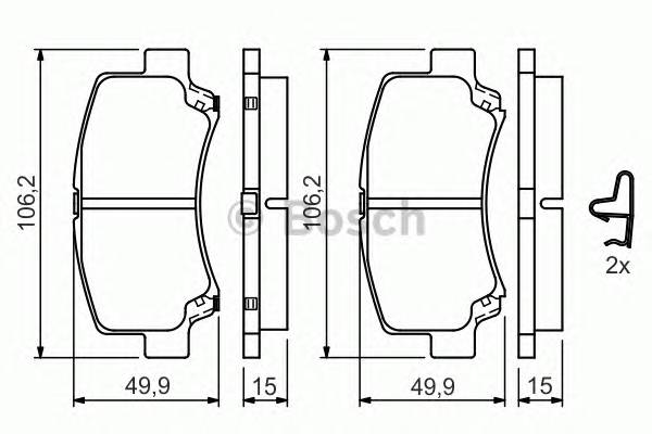 BOSCH 0 986 424 626 Комплект тормозных колодок,