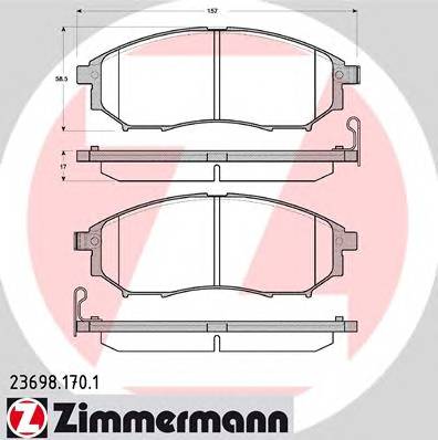 ZIMMERMANN 23698.170.1 Комплект тормозных колодок,