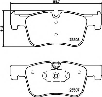 HELLA 8DB 355 019-771 Комплект тормозных колодок,