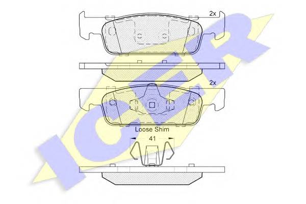 ICER 182115 Комплект тормозных колодок,