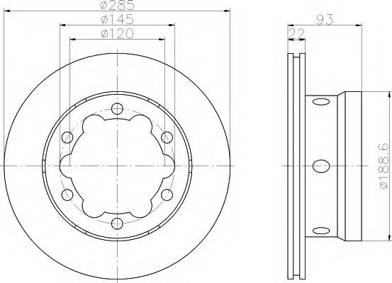 HELLA 8DD 355 105-811 Тормозной диск