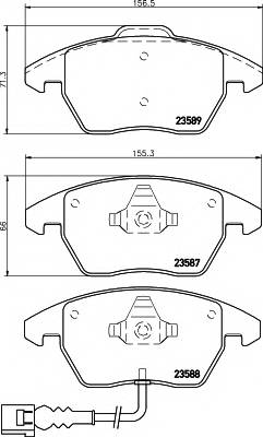 HELLA 8DB 355 010-581 Комплект тормозных колодок,