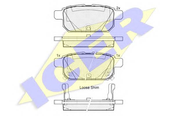 ICER 182017 Комплект гальмівних колодок,