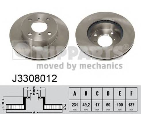 NIPPARTS J3308012 Тормозной диск