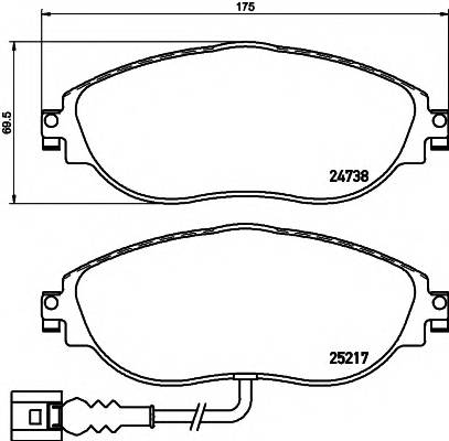 HELLA 8DB 355 015-921 Комплект тормозных колодок,