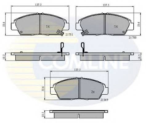 COMLINE CBP3446 Комплект гальмівних колодок,