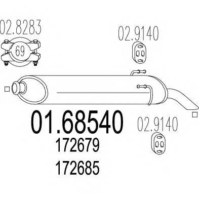 MTS 01.68540 Глушник вихлопних газів