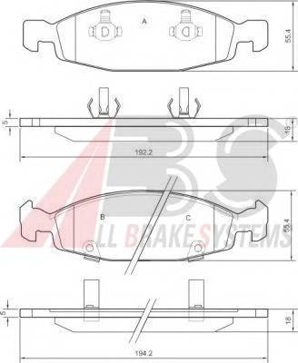 A.B.S. 38790 Комплект тормозных колодок,