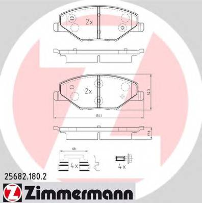 ZIMMERMANN 25682.180.2 Комплект тормозных колодок,