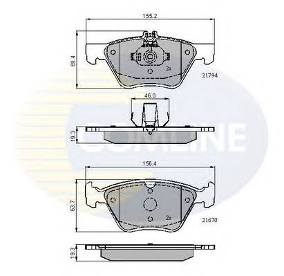 COMLINE CBP0913 Комплект тормозных колодок,