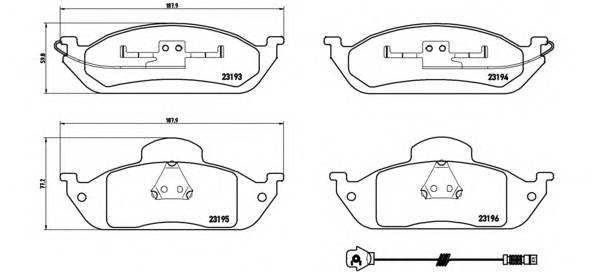 BREMBO P 50 039 Комплект тормозных колодок,