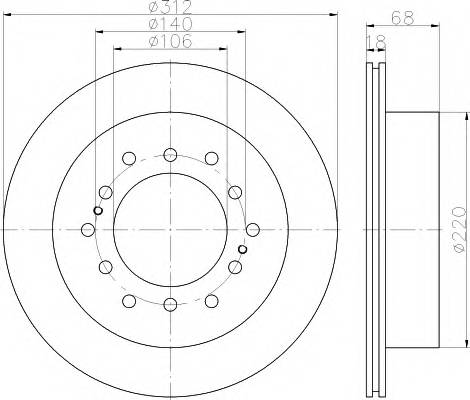 HELLA 8DD 355 114-861 Тормозной диск