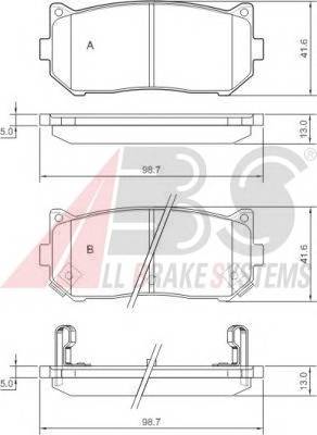 A.B.S. 37045 Комплект тормозных колодок,