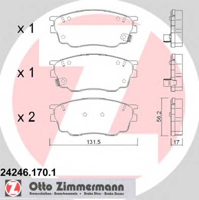 ZIMMERMANN 24246.170.1 Комплект тормозных колодок,