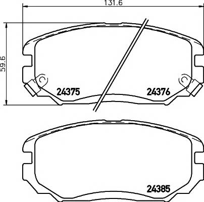 TEXTAR 2437501 Комплект тормозных колодок,