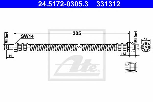 ATE 24.5172-0305.3 Гальмівний шланг