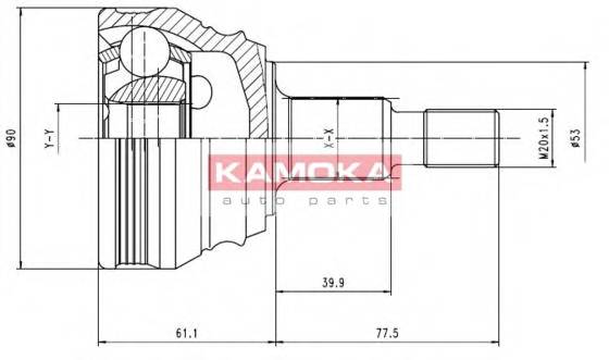 KAMOKA 6680 Шарнірний комплект, приводний
