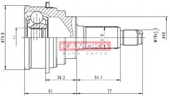 KAMOKA 6836 Шарнирный комплект, приводной