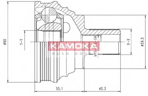 KAMOKA 7338 Шарнирный комплект, приводной