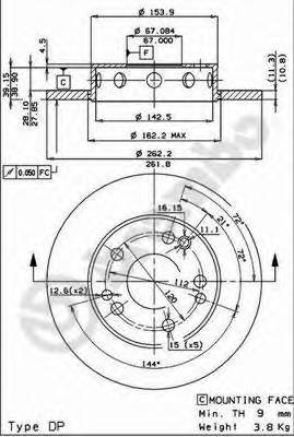 BREMBO 08.2950.24 Тормозной диск