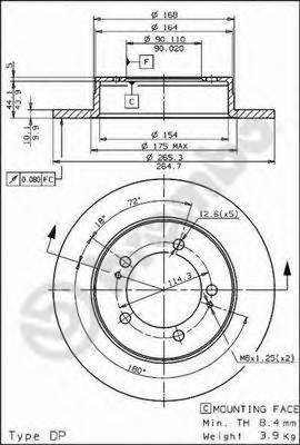 BREMBO 08.5639.10 Тормозной диск