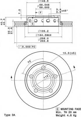 BREMBO 09.A597.11 Тормозной диск