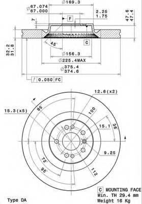 BREMBO 09.R105.11 Тормозной диск