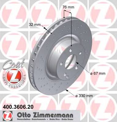 ZIMMERMANN 400.3606.20 Тормозной диск