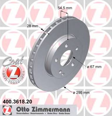 ZIMMERMANN 400.3618.20 Тормозной диск